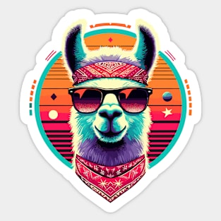 Retro Llama - Vintage Llama Sticker